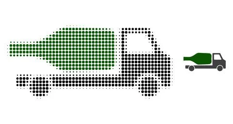 Wine Delivery Halftone Dot Icon Stock Illustration