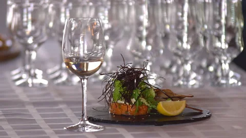 Wine dish restaurant Stock Footage 101808584