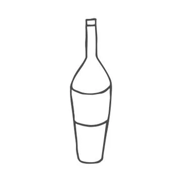 Wine doodle icon. Vector illustration isolated on white background. Illustrazione stock