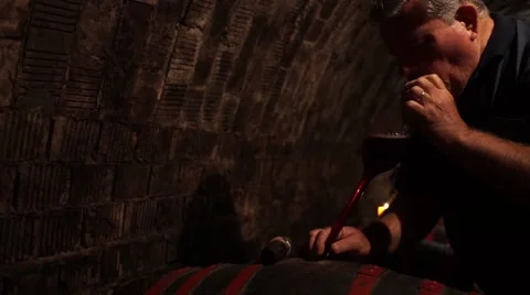 Wine drawing with a gourd Stock Footage 53808511