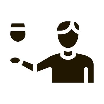 Wine drinker icon Vector Glyph Illustration Stock Illustration