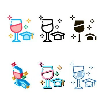 Wine expert taster icon vector outline series Stock Illustration