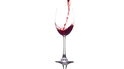Wine Falling Into Glass Video stock 132378087