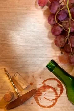 Wine on a farmhouse table Stock Photos