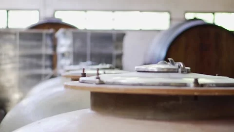 Wine fermentation tanks Stock Footage 194455100