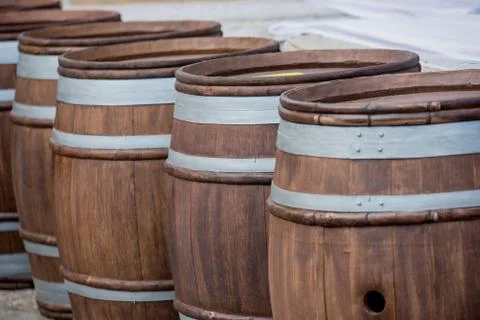 Wine fermentation tanks Stock Photos