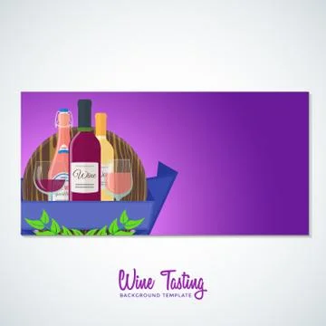 Wine flyer banner backdrop template. Illustrazione stock