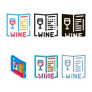 Wine forms map icon vector outline Stock Illustration