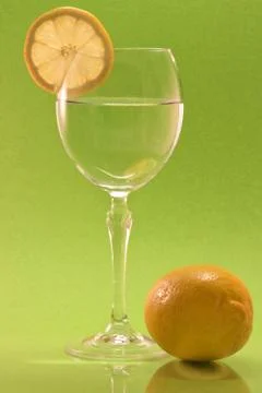 Wine in front of green Stock Photos