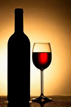 Wine glass in backlight Foto stock
