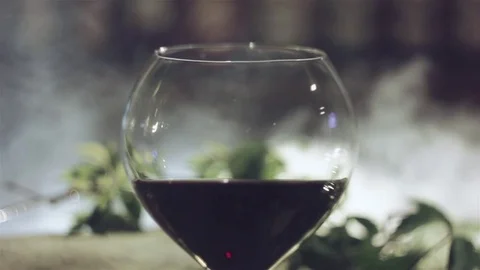 Wine in a glass on bar Video stock 80935044