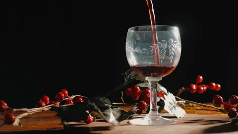 Wine glass with black background Stock-Footage 166066478