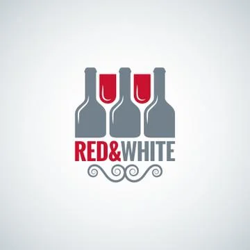 Wine glass bottle design vector background Stock Illustration