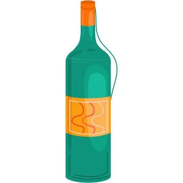Wine glass bottle vector grape alcohol icon Stock Illustration