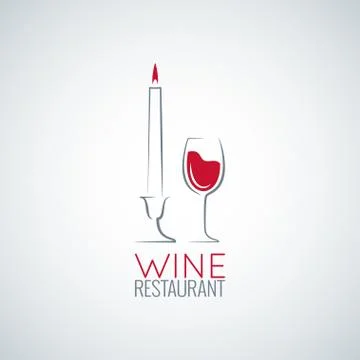 Wine glass candle design vector background Stock Illustration