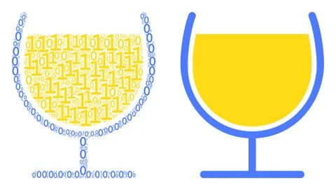 Wine Glass Composition of Binary Digits イラスト素材