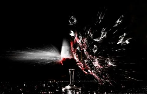 Wine Glass Exploded Stock Photos