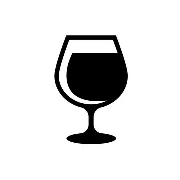 Wine in the glass flat icon vector illustration logo Isolated template. Illustrazione stock