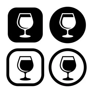 Wine in the glass flat icon vector illustration logo Isolated template. Illustrazione stock
