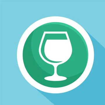 Wine in the glass flat icon vector illustration logo Isolated template. Illustrazione stock