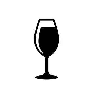 Wine in the glass flat icon vector illustration logo Isolated template. Illustrazione stock