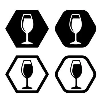 Wine in the glass flat icon vector illustration logo Isolated template. Illustrazione stock