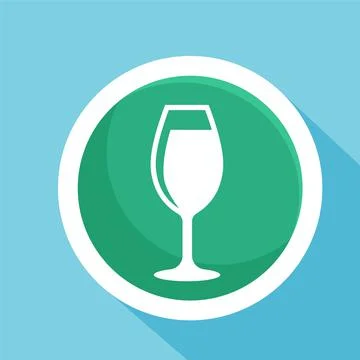 Wine in the glass flat icon vector illustration logo Isolated template. Stock Illustration