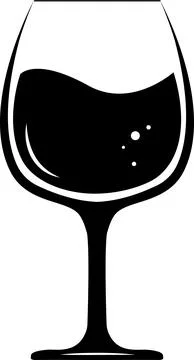 Wine glass flat icon vector minimalist template isolated on white background Stock Illustration