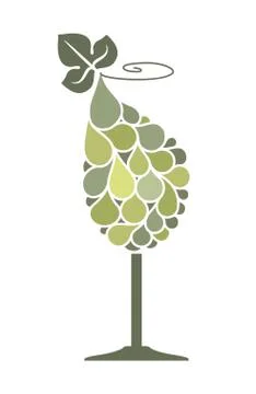 Wine glass with grape Stock Illustration