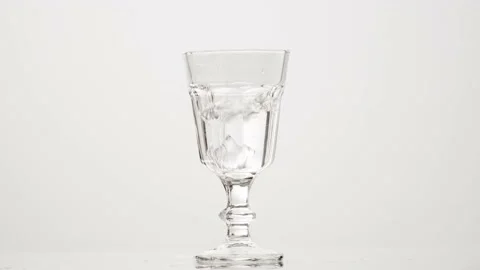 Wine glass with ice cubes Stock Footage 163735268