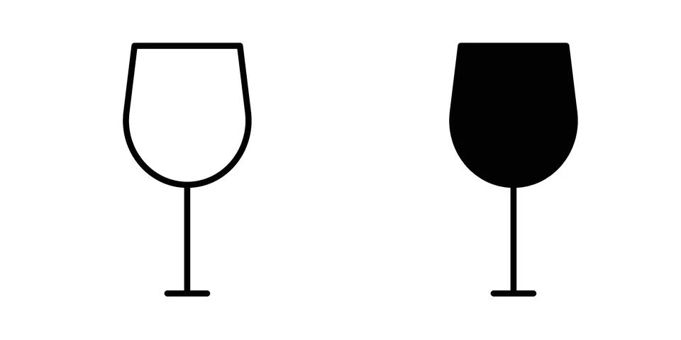 Wine glass icon for design projects and web UI Stock Illustration