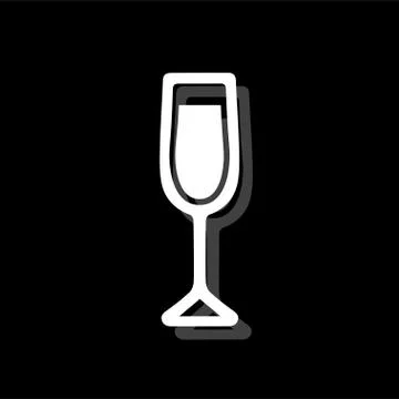 Wine Glass icon flat Stock Illustration