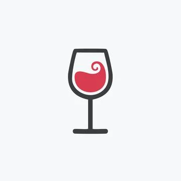 Wine glass icon. Simple vector illustration of a wine glass with red liquid.. Stock-Illustration