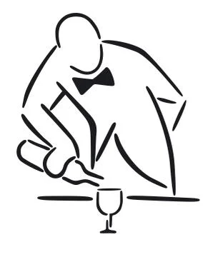 Wine into a glass Stock Illustration