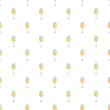Wine glass pattern creating repeating alcoholic beverage background Stock Illustration
