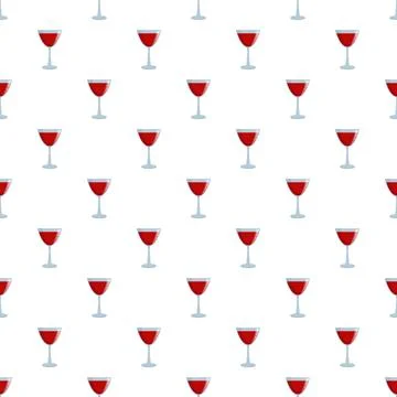 Wine glass pattern with red drink for celebration Stock Illustration