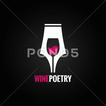 Wine glass pen concept background Stock Illustration