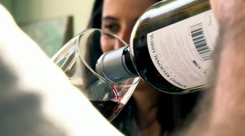 Wine glass person Stock Footage