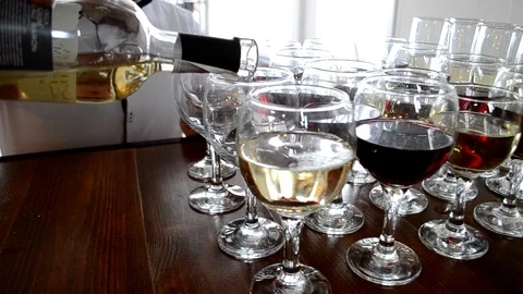 Wine glass with red Stock Footage 99902432
