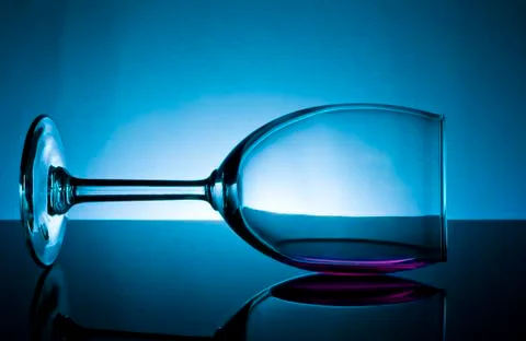 Wine glass with reflection Stock Photos