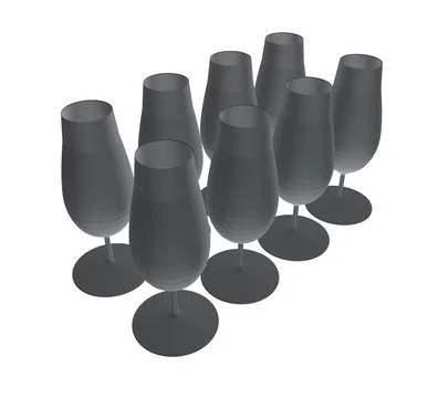 Wine Glass set Vector Simple Design. Set of polygonal of glasses isolated on a Stock Illustration