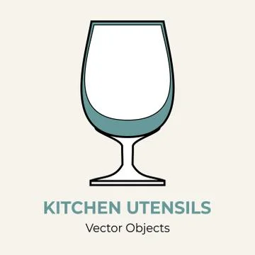 Wine glass simple form vector illustration. Vector line illustration isolate  Stock Illustration