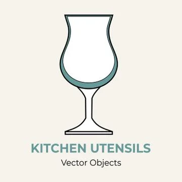 Wine glass simple form vector illustration Vector line illustration isolated  Stock Illustration