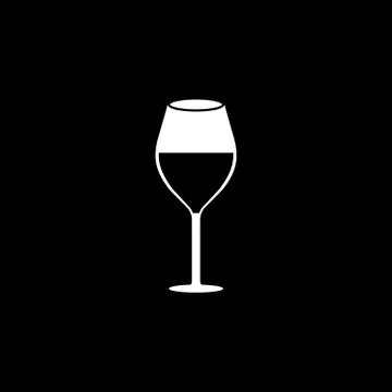 Wine glass solid icon, food drink elements 스톡 일러스트