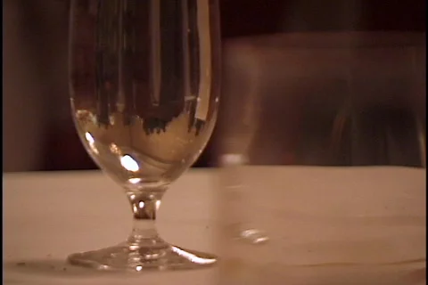 Wine Glass on Table Stock Footage 298809