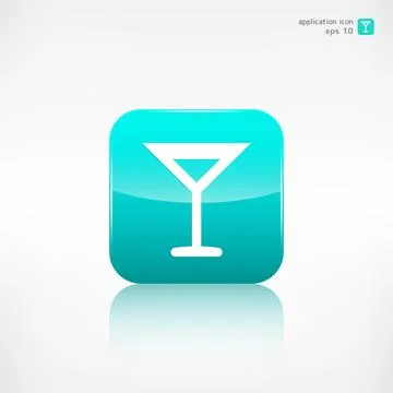 Wine glass web icon. Application button. Stock Illustration
