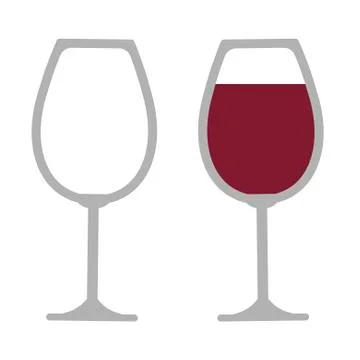 Wine glass on white background. Vector illustration in trendy flat style. ESP 10 イラスト素材