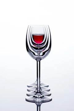 Wine glasses in backlight Foto stock