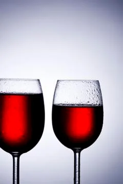 Wine glasses in backlight Stock Photos