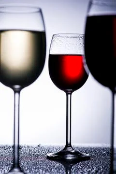 Wine glasses in backlight Stock Photos